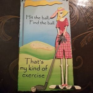 Golf Plaque Metal Kitsch